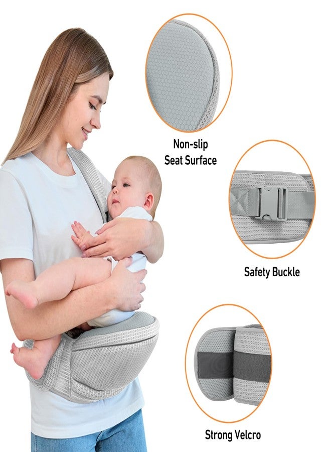 IULONEE Hip Seat Baby Carrier Baby Sling Detachable Infant Backpack Lightweight Toddler Carrier Comfortable Baby Wrap Ergonomic Baby Hipseat Sling with Multiple Pockets for Newborns (Grey) - Image 3